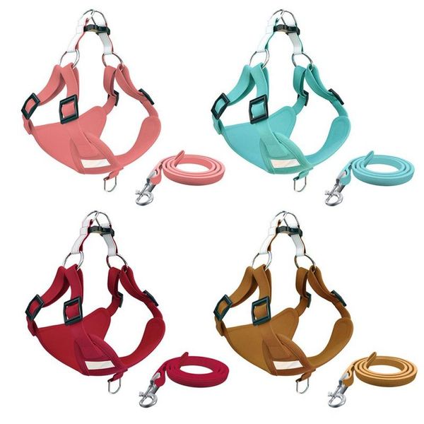 

dog collars & leashes harness and leash set reflective safety harnesses vest for small medium dogs cat puppy chest strap pug chihuahua bulld