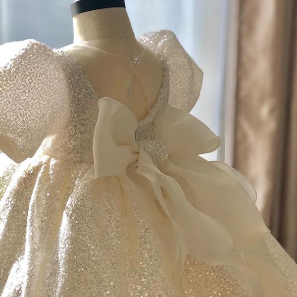 Lace Ball Baby Kleider für Mädchen Taufkleidung Kleidung Infant 1 Jahr Geburtstagsfeierkleider Kleinkind Prinzessin Hochzeitskleid Girl Kleider