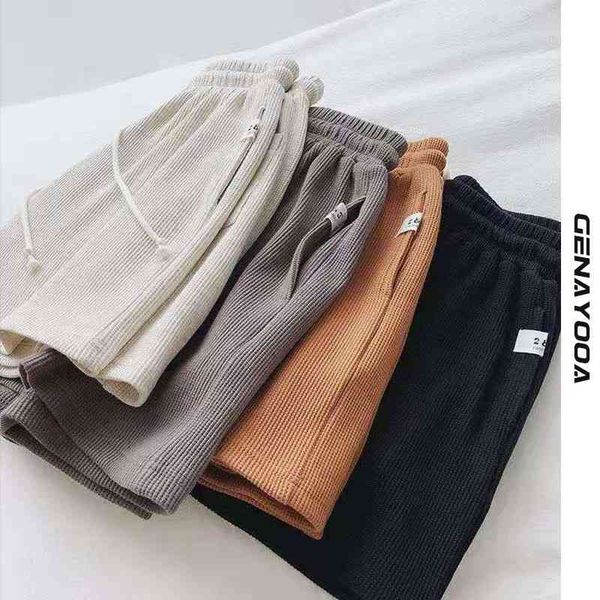 

genayooa korean waist women summer cotton shorts feminino casual mini short fitness fashion 210417, White;black