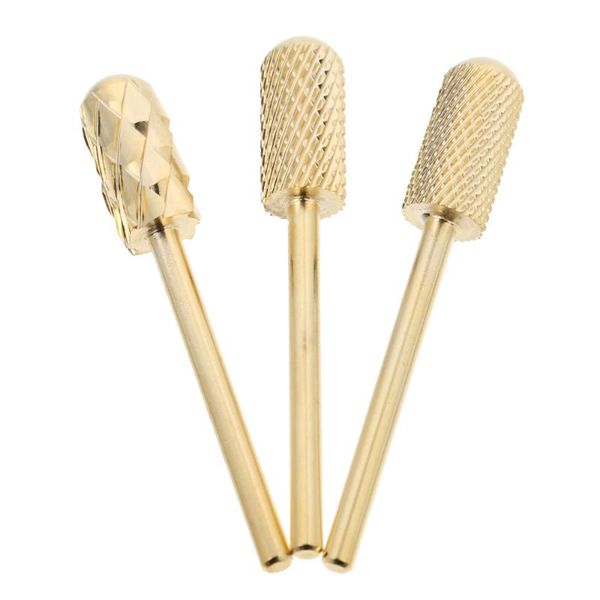 

3pcs nail drill bits set manicure kit with safety smooth round head art equipment, Silver