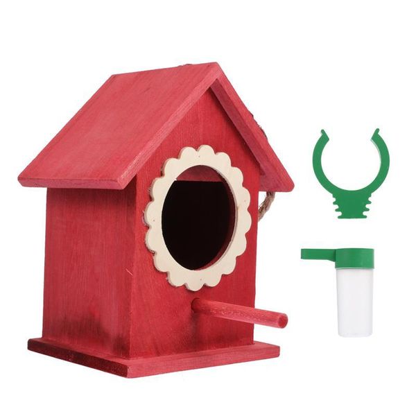 

wooden bird house hanging birdhouse nest decorative feeder cages