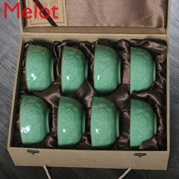 

ice crack eating bowl set 6/8/10 tableware gift box ceramic strawberry bowls