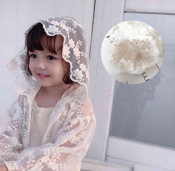 

girls white blouse cardigan kids thin outerwear lace hollow jackets summer hooded sun protection clothing baby coat, Blue;gray