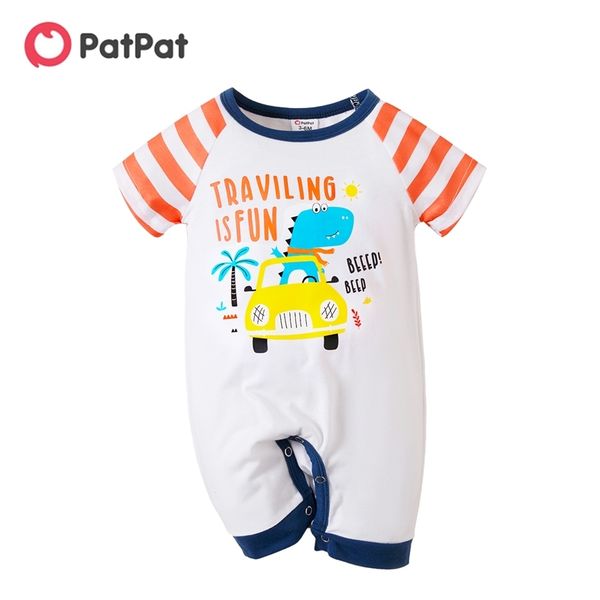 

arrival 1pc baby boy lovely dinosaur striped jumpsuit 210528, Blue