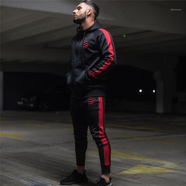

& sweatshirts autumn fitness hoodies brand clothing men hoody pullover casual sweatshirt muscle men's slim fit hooded jackets1 lmvx, Black