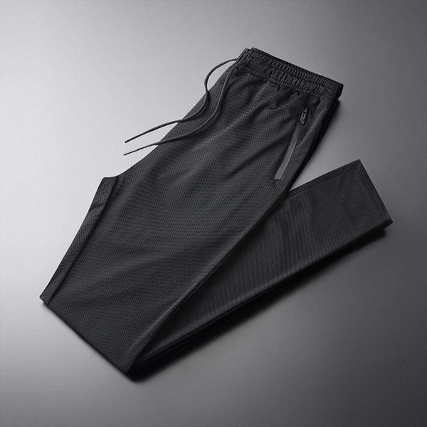 

men's pants thin casual loose straight summer trend cropped 8u5s, Black