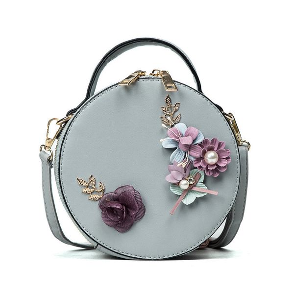 

crossbody bags for women pu leather women handbag womens shoulder bags korean fashion simple flower round women bag l003