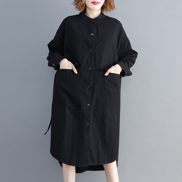 

spring and fine autumn outwear female leisure plus size korean shirt long cardigan jacket, Black