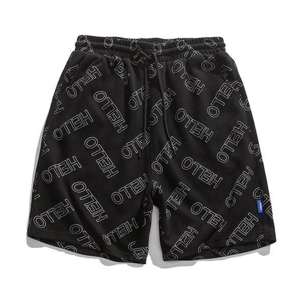 

summer shorts men elastic waist letter printed loose short pants fashion plus size sweatpant jogger trousers male 5xl men's, White;black