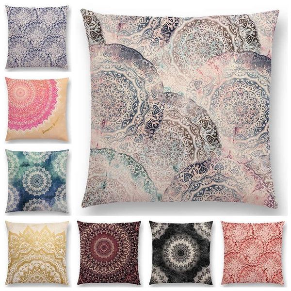 

dreamy rainbow boho beautiful flower gorgeous floral mandalas fantasy moon stars prints cushion cover throw pillow case cushion/decorative