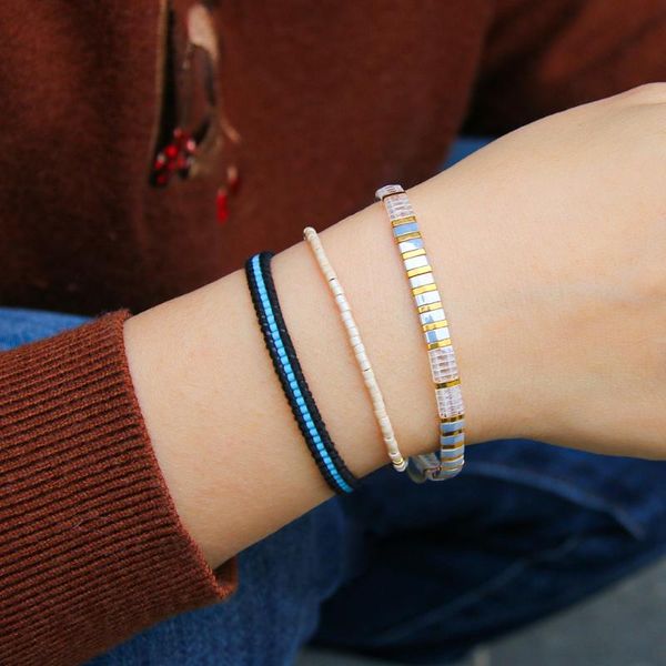 

charm bracelets kelitch 2021 chain candy colors strand stack friendship stretch spain single bracelet handmade fashion jewelry, Golden;silver