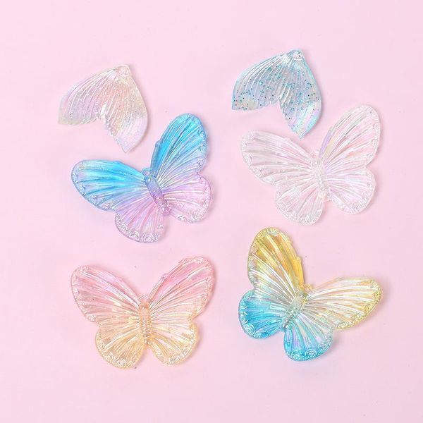 

charms 10pcs resin laser butterfly fish tail pendant, used for jewelry making pendant necklace cute earrings diy handmade accessories, Bronze;silver