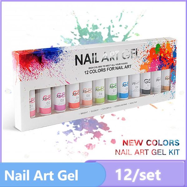 

nail gel 8ml 12 colors art soak off uv led polish painting nails diy drawing decoration varnishes manicure tools, Red;pink