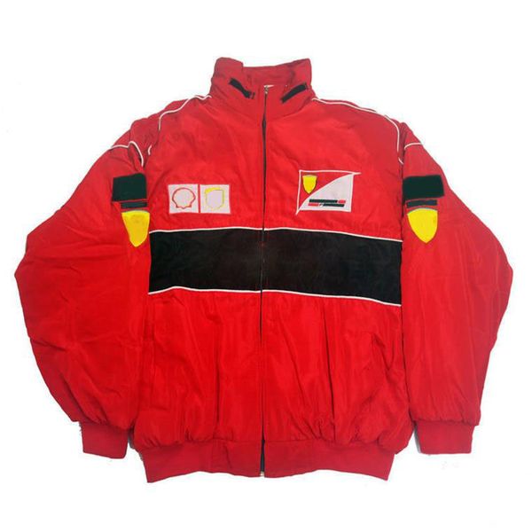 

f1 racing cotton padded jacket, new full-embroidered f1 team workwear autumn and winter warm cotton jacket