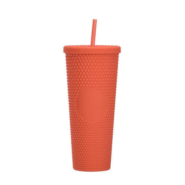 

2021 mugs double blue durian laser straw cup 710ml mermaid plastic cold water coffee cups gift reusable clear drinkingylzz