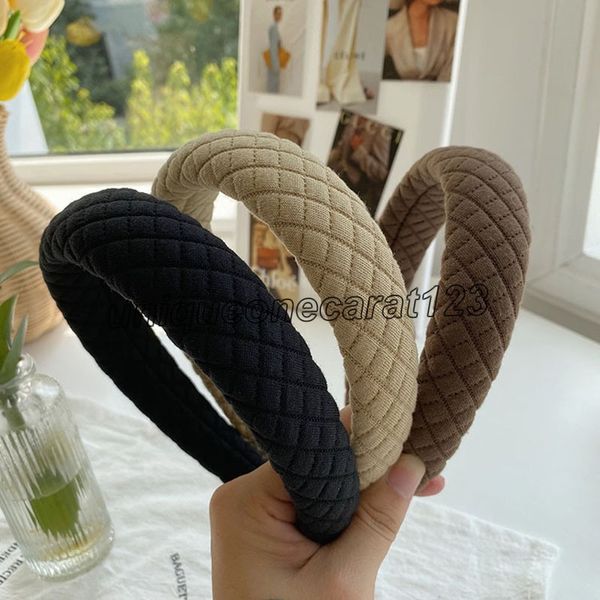 

2021 vintage winter sponge headbands plaided hairband women clips hair accessories girls headband opaska do wlosow bandeau femme diademas, Silver