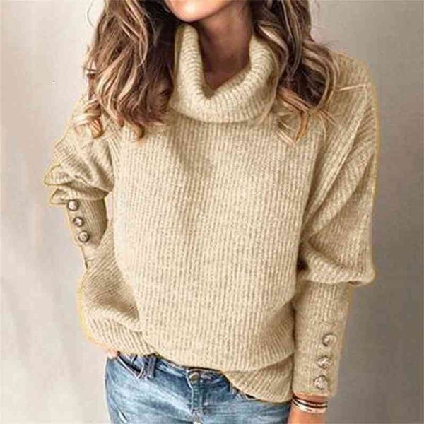 

women fashion sweater pullovers solid button sleeve casual loose warm women sweaters autumn winter clothing pull femme, White;black