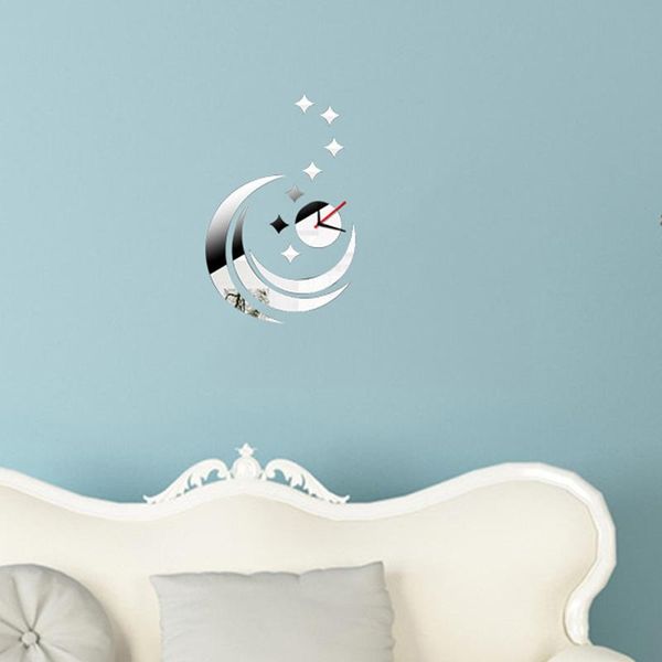 

wall clocks creative home acrylic clock living room decoration 3d mirror personality art fashion stickers