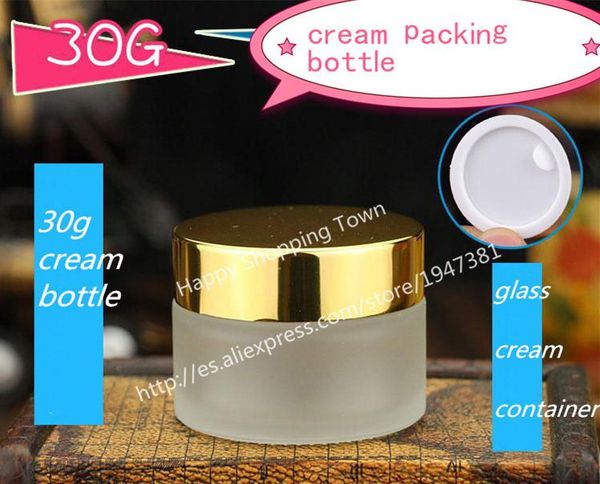

30g frosted glass jars, 30ml frost cream skin care bottles, 1oz cosmetic containers storage bottles & jars