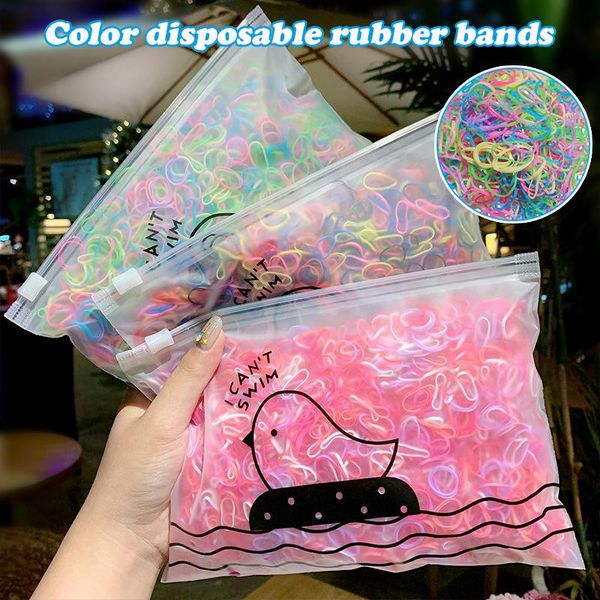 

hair accessories 1000pcs colorful rubber band fashion elastic ties style essential for kids girl j55, Slivery;white