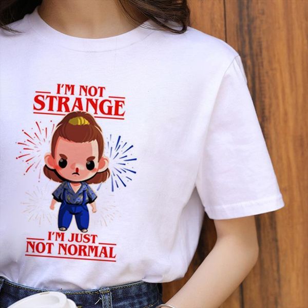 

stranger things season 3 women t shirts harajuku ullzang 90s graphic upside down funny cartoon tees female, White