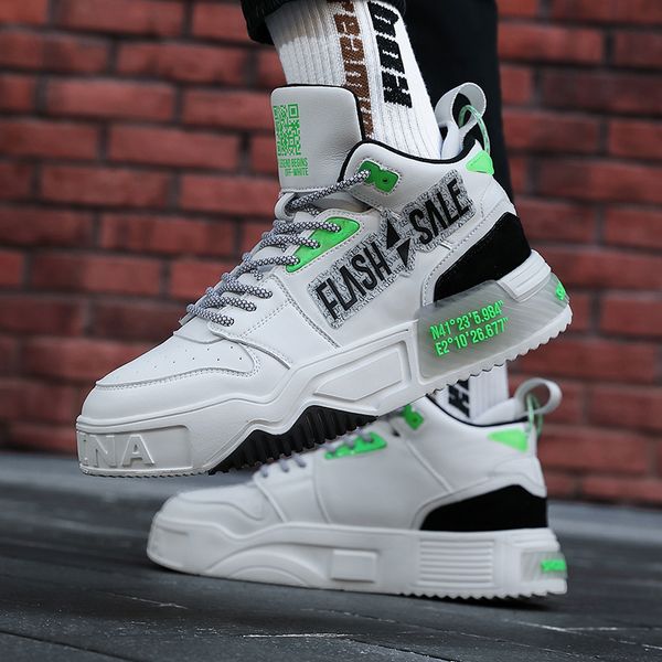 

brand hiphop flock casual shoes men patchwork reflective shoelaces designer shoes mens fashion platform shoes plataforma hombre