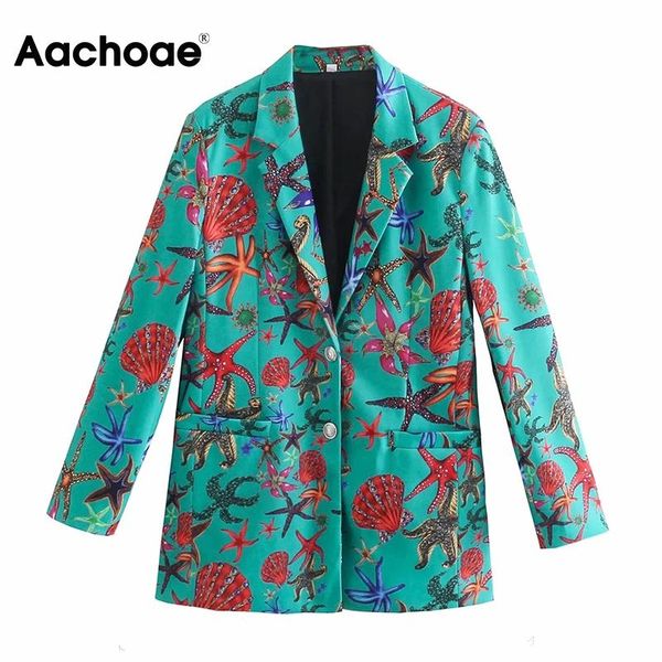 

women's suits & blazers aachoae women vintage floral printed blazer long sleeve notched collar jacket coats female chic casual outerwea, White;black