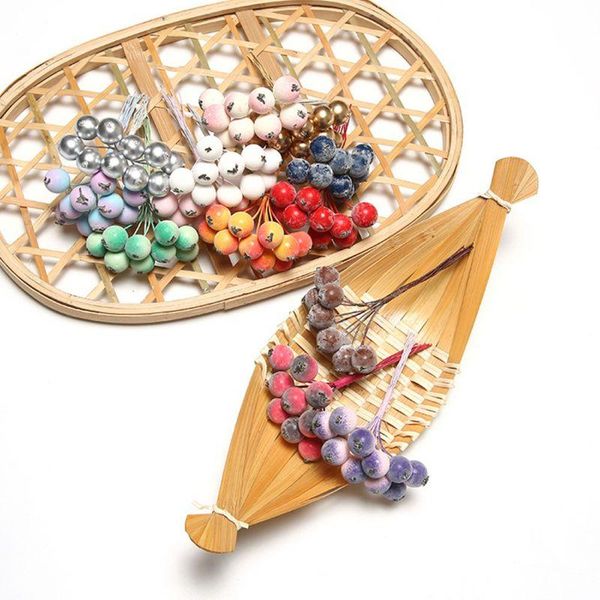 

decorative flowers & wreaths ochine simulation fruit artificial glass berries pomegranate reds cherry bouquet stamen christmas diy supplies