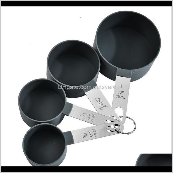 Gebäck-Backgeschirr, Küche, Esszimmer, Bar, Haus, Garten, Edelstahlgriff, Messbecher-Set, Backwerkzeuge, einfarbig, rund, praktische Zählung