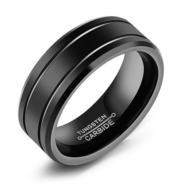 

wedding rings black ring tungsten steel men can be personalized letter jewelry gift for, Slivery;golden