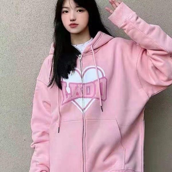 

women's hoodies & sweatshirts japanese kawaii zip up hoodie women sweatshirt pink lolita graphic summer thin jacket y2k harajuku altern, Black
