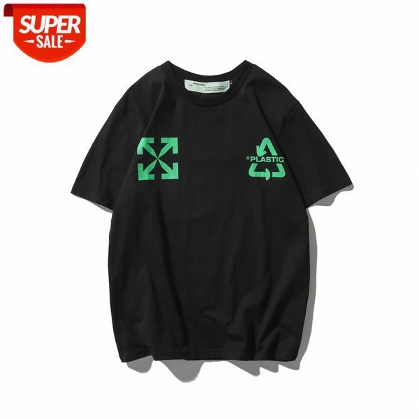 

spring and summer off key letter pattern round neck pullover short sleeve men women the same batch #zu6i, White;black