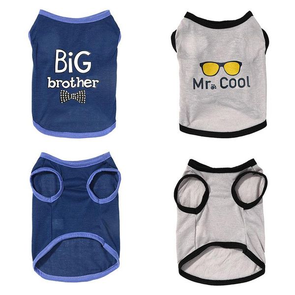 

dog apparel summer clothes sleeveless pet vest puppy striped shirt cute cotton accessory simple cat t-shirt