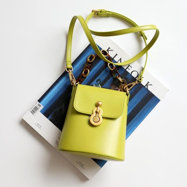 

fashion female mini crossbody bags for women genuine leather chains ladies hand bag quality bucket shoulder bolsas feminina cross body