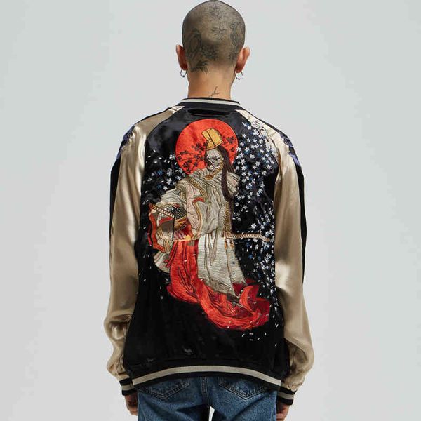 

men's jackets dark skull japanese wind yokosuka embroidered jacket men's brand personality spring and autumn thin coat 7rxt, Black;brown