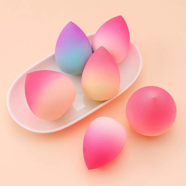 Градиент персик красоты яйцо губки сухое влажное двойное использование супер мягкое не ешьте порошки русалки градиентная губка порошок затяжки для макияжа