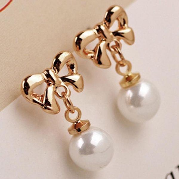 

dangle & chandelier bow pearl earrings accessories jewelry gifts, Silver