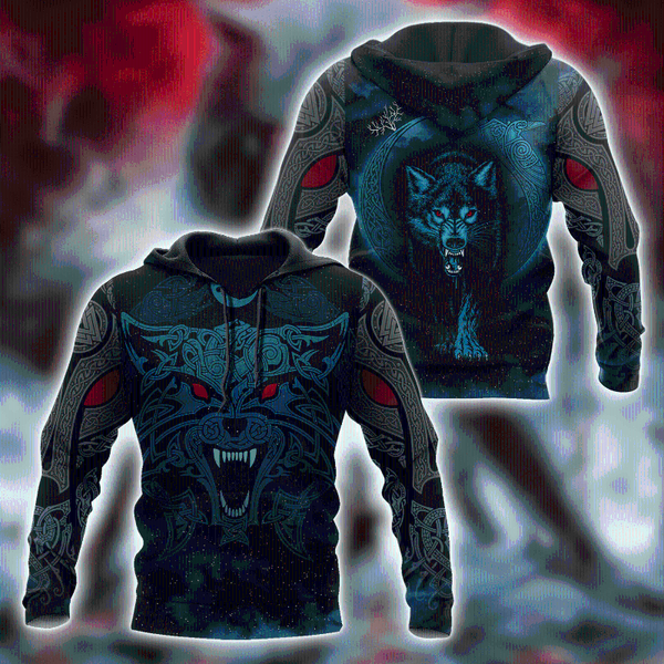 

men's hoodies & sweatshirts wolf viking armor 3d all over printed hoodie for men/women harajuku fashion retro hooded sweatshirt casual, Black