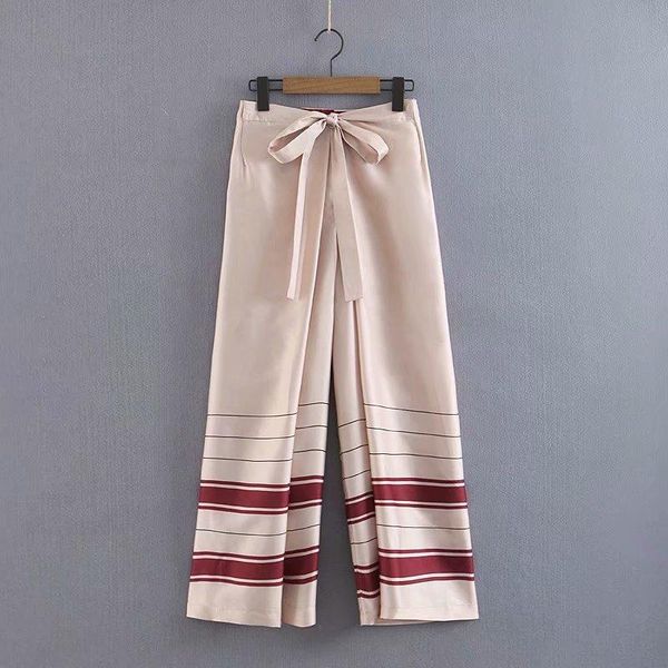 

women's pants & capris low mujer women xq8-60-9128 european and american casual with bands stripes, Black;white