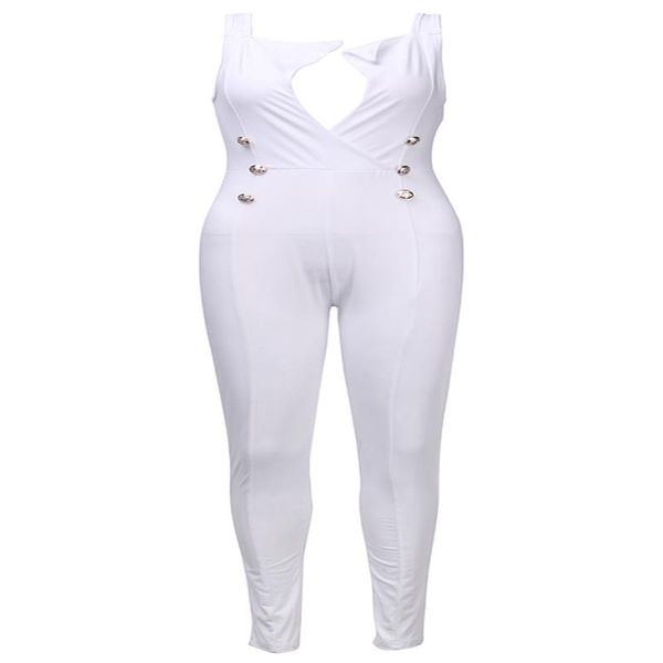 

women's jumpsuits & rompers deep v neck lace up white black backless women 2021 summer sheath elegant jumpsuit, Black;white