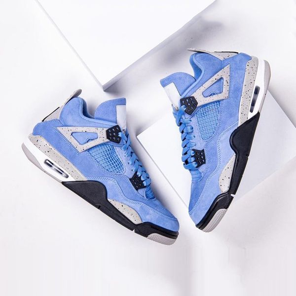 

with box university blue 4s mens basketball shoes high og unc ct8527-400 tech grey white black jumpman 4 men women trainers sports sneakers