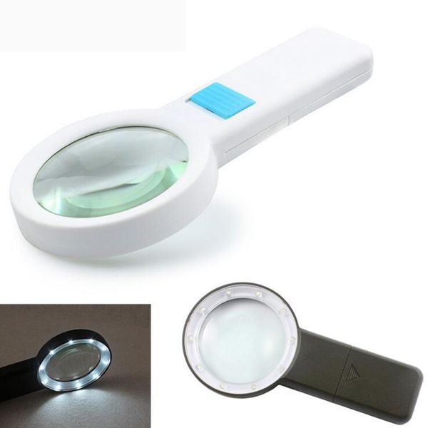 10X 88mm Microscopio per gioielli Antico Apprezzamento Lente d'ingrandimento Lettura portatile 10 luci a LED Lente ad alta definizione con confezione regalo