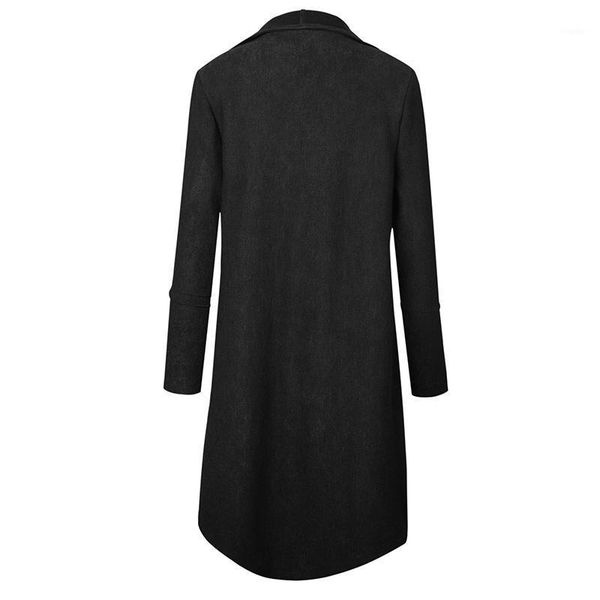 

women's trench coats women autumn irregular overcoat solid color slim jackets casual long outerwear windbreaker nfe99, Tan;black