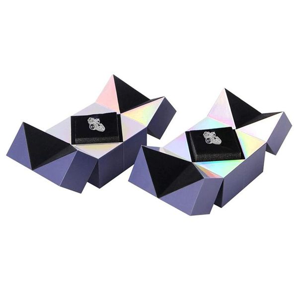 

cube ring box valentine's day proposal engagement wedding two opening methods jewelry storage supplies gift wrap