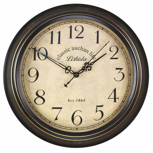 

wall clocks european retro mute clock fashion living room hanging table country relogios parede nordic bedroom 6d115