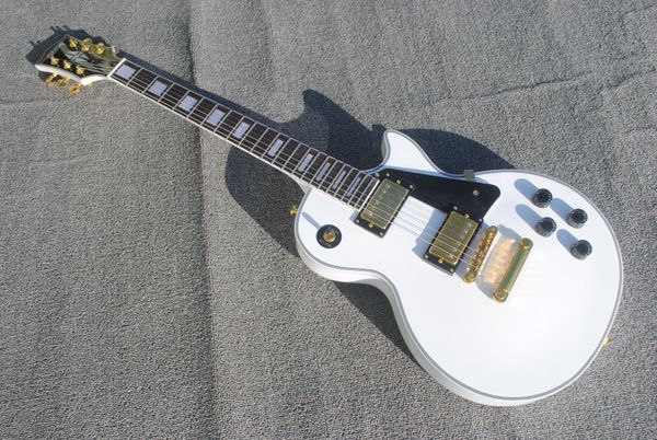 

lp custom electric guitar white color double lock tremolo system rosewood fingerboard mahogany guitar body guitar guitars