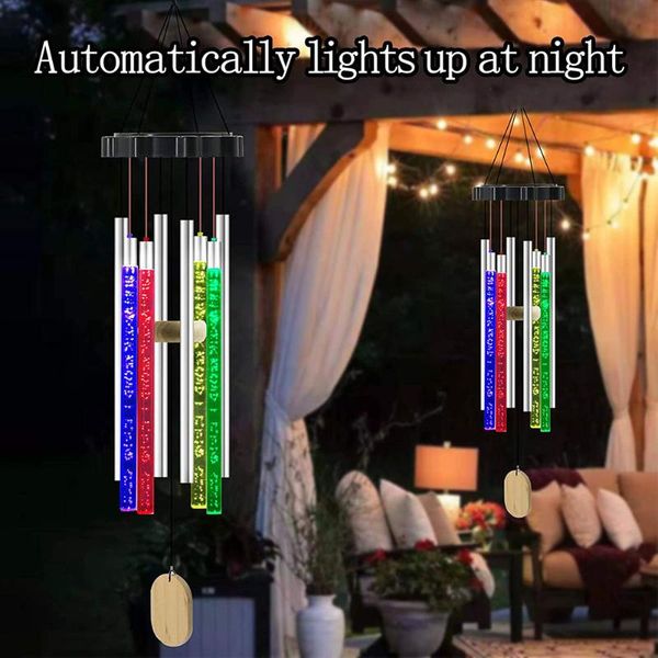 

solar lamps waterproof wind chime power lamp colorful bubble column windbell lights girl room home decoration bell