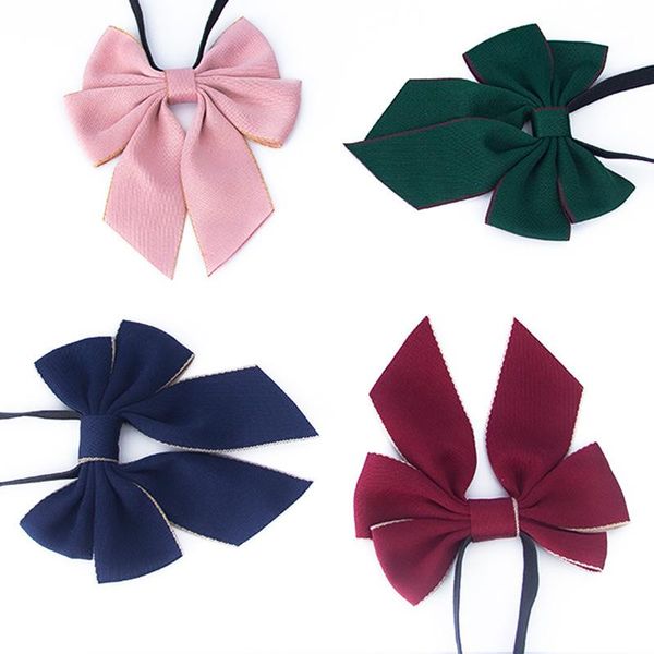 

neck ties womens casual bowtie ladies girls school bow wedding party bowknots solid color gravatas slim knot suits uniform accessory, Blue;purple