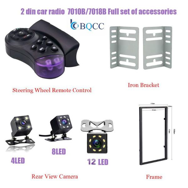 

car rear view cameras& parking sensors autoradio 2 din radio accessories mp5 multimidio player 7018b 7010b frame remote 4led 8led 8irled cam