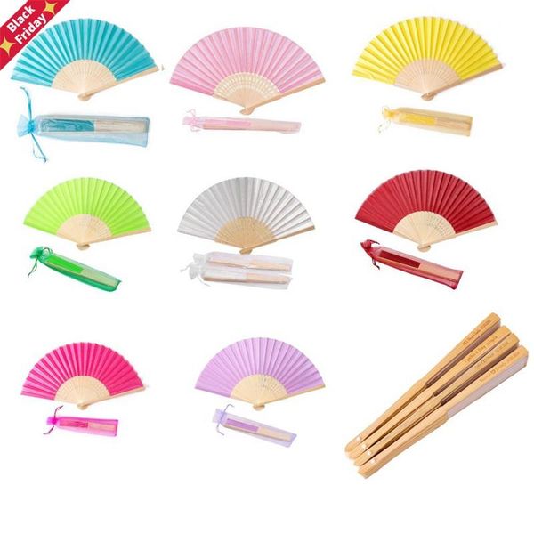 

10pcs/30pcs personalized engraved silk hand fan wedding fold vintage fans customized favor party